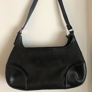 VINTAGE Dooney and Bourke black monogram/leather